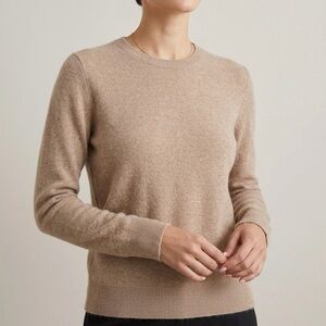 QUINCE Mongolian Cashmere Crewneck Sweater Oatmeal NWT